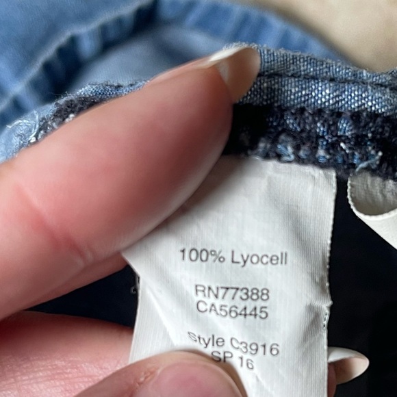 Madewell Chambray A-line Skirt Womens Blue Zipper Back Size 6 - Picture 6 of 6